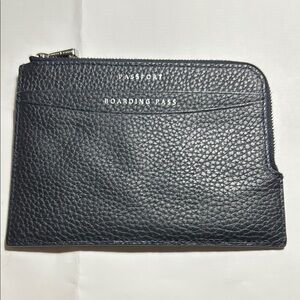 Aspinal London Dark navyLeather Passport Holder